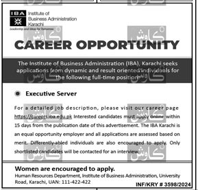 Current Jobs at the Institute of Business Administration in Karachi for 2024