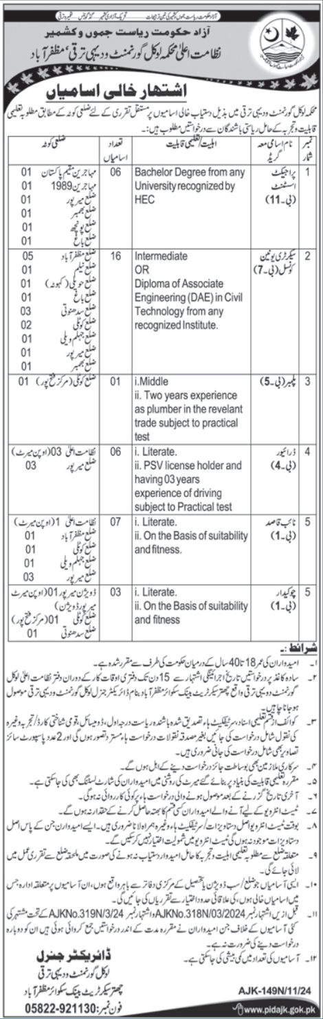 Jobs in the Department of Local Government and Rural Development, 2024