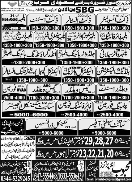 Jobs for Site Safety Officers and Duct Insulators in Saudi Arabia