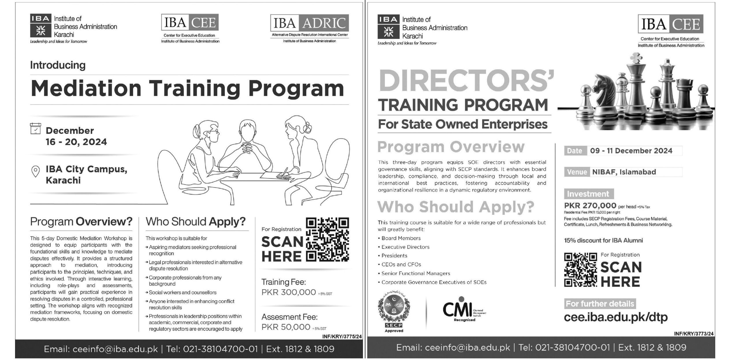 The Institute of Business Administration's (IBA) training program