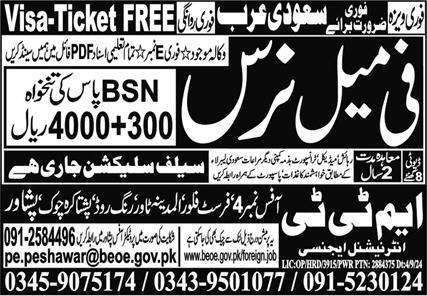 Saudi Arabian Female Nurse Jobs for 2024