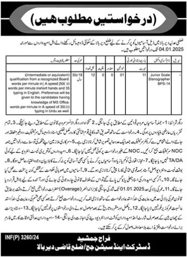 Upper Director of the District & Session Court Jobs 2025