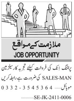 Jobs for Sales staff and Salespeople in Karachi in 2024