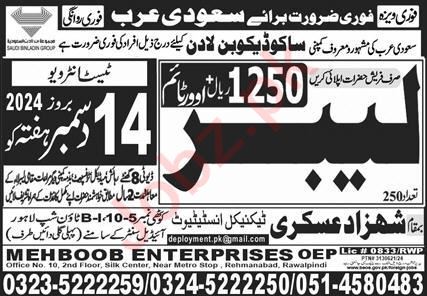 Saudi Arabian Labor Jobs 2024