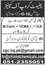  The Positions Open at the Chiniot Group of Companies