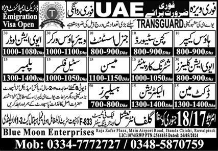 Jobs in the UAE for Housekeepers and Electricians