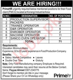 Jobs at PrimeHr Karachi 2025